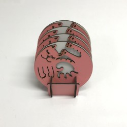 STANDLI 4’LÜ BARDAK ALTLIĞI ÇİFT KAT T244