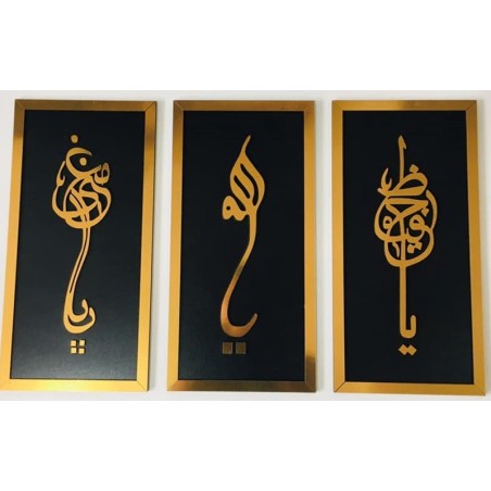 İSLAMİ HAT ÇALIŞMASI DUVAR TABLOSU 3'LÜ PLEKSİ T351